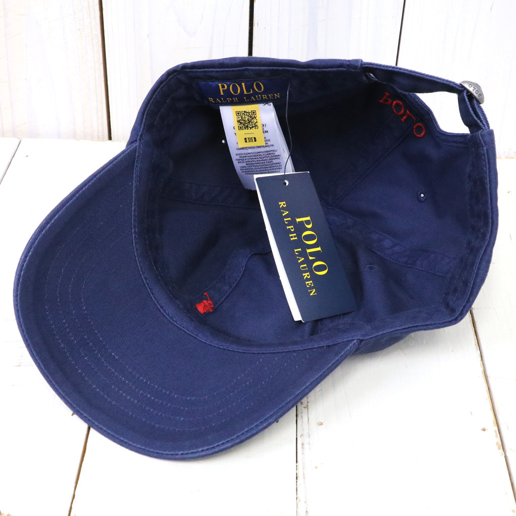 POLO RALPH LAUREN : コットン チノ ベースボール キャップ (NEWPORT NAVY/RED)