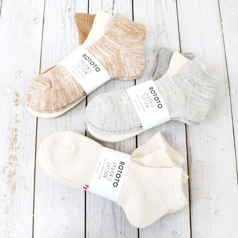 ROTOTO『ORGANIC DAILY 3 PACK ANKLE SOCKS』