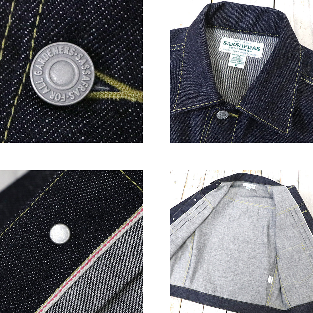 SASSAFRAS『GARDENER JACKET(14oz DENIM)』(INDIGO)