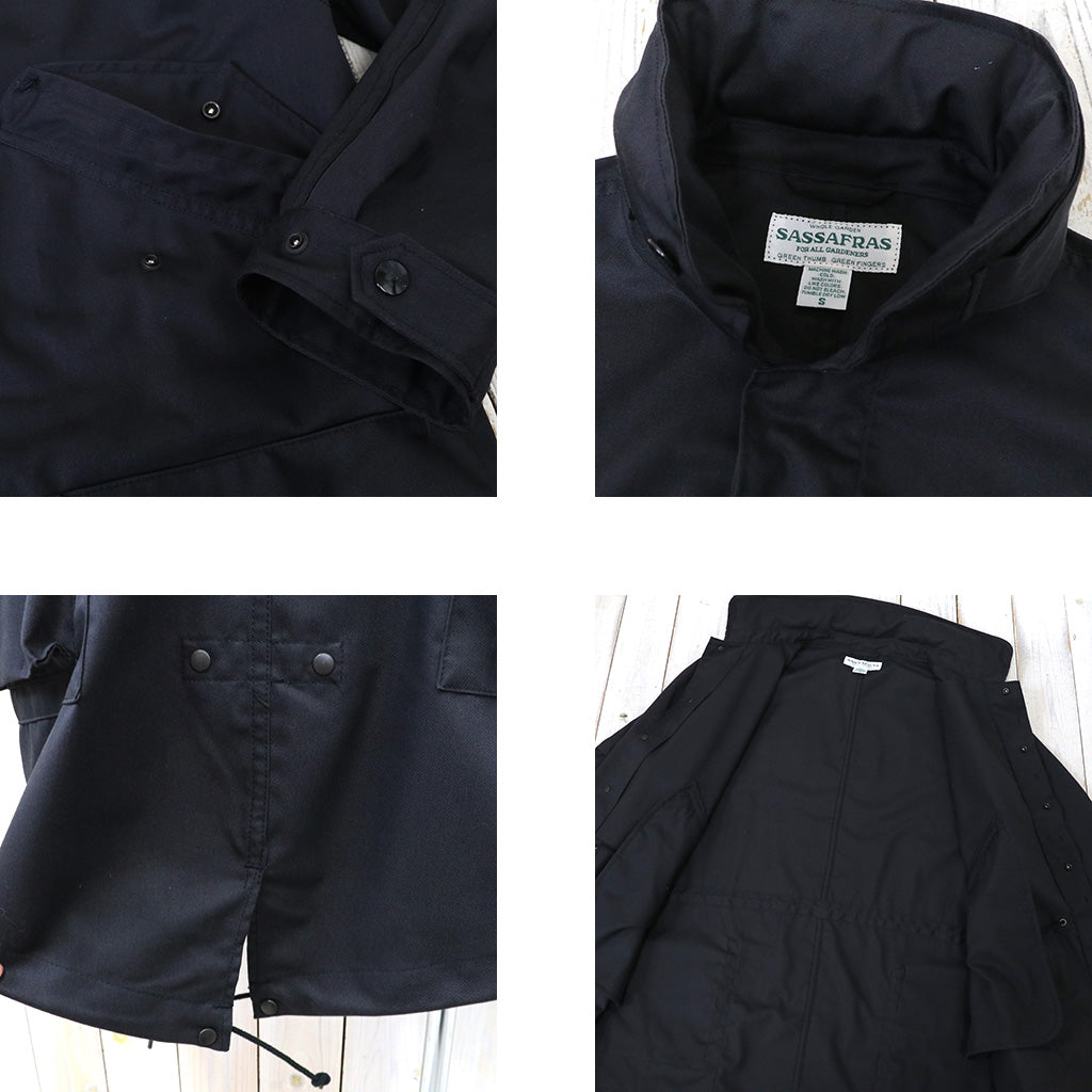 SASSAFRAS『DIGS CREW COAT(BRITISH TWILL)』(CHARCOAL)