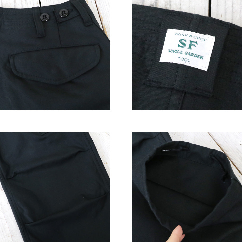 SASSAFRAS『OVERGROWN PANTS(BACK SATIN)』(BLACK)