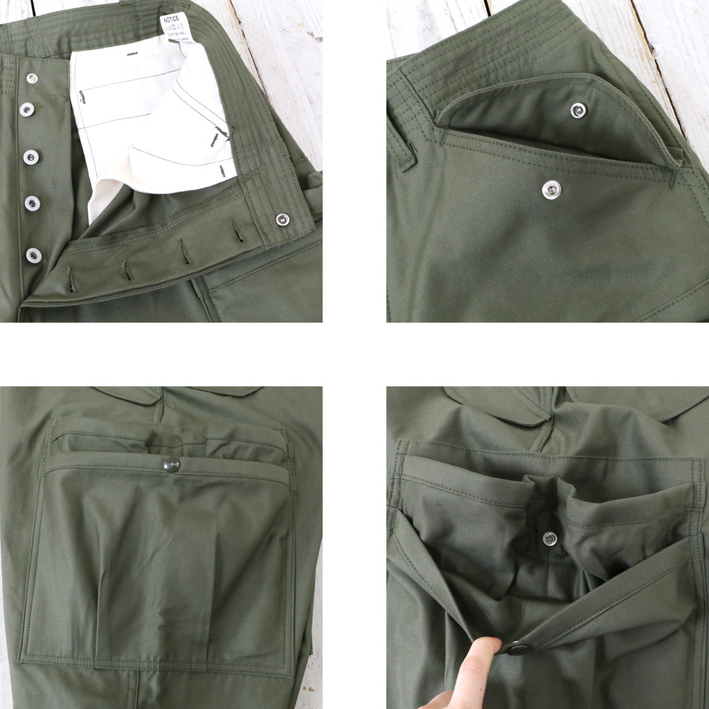 SASSAFRAS『OVERGROWN PANTS(BACK SATIN)』(OLIVE)