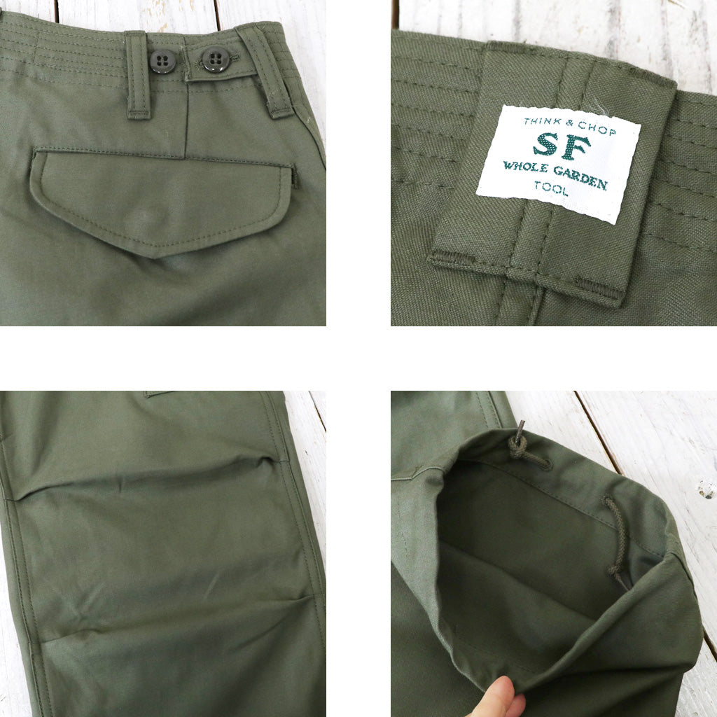 SASSAFRAS『OVERGROWN PANTS(BACK SATIN)』(OLIVE)