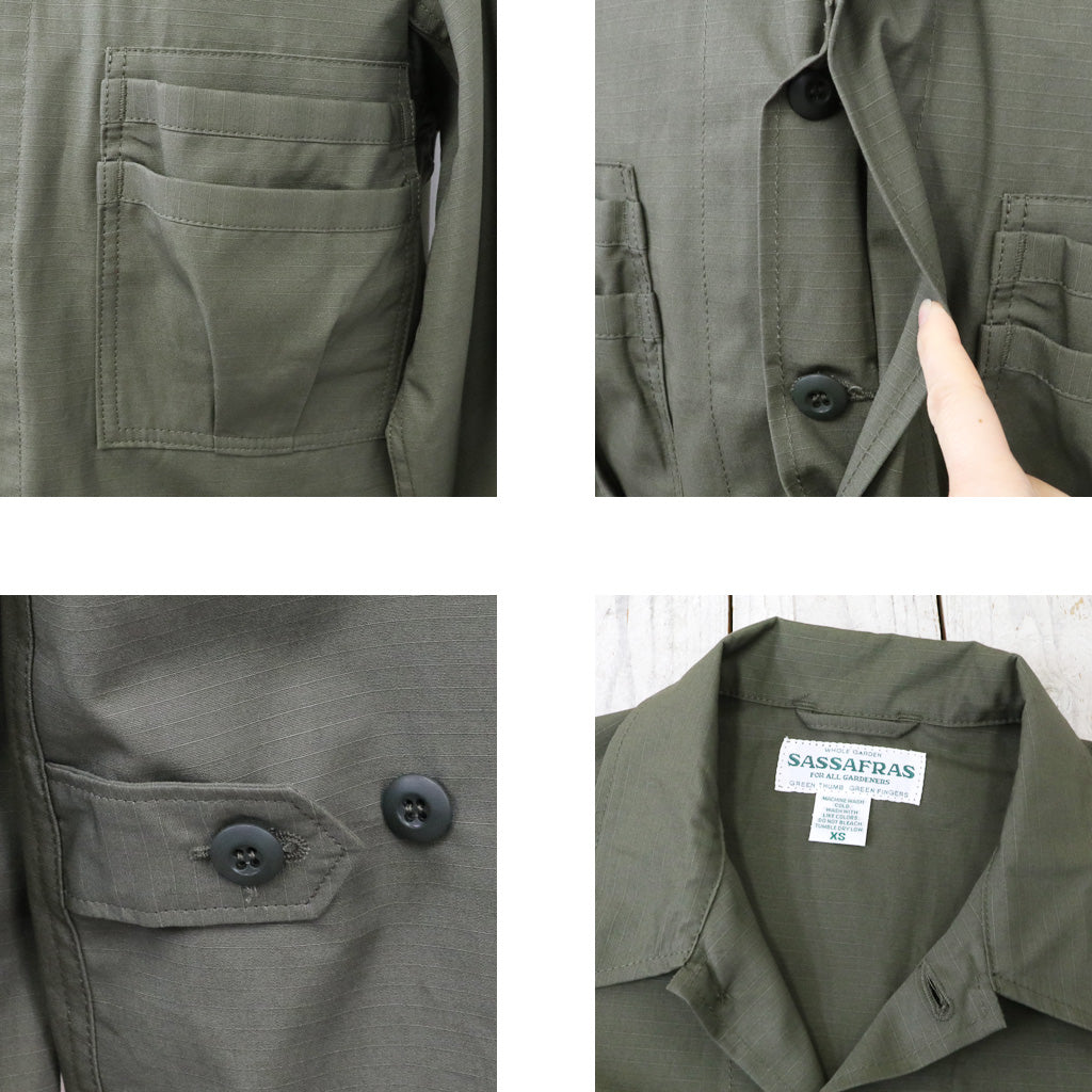 SASSAFRAS『OVERGROWN FATIGUE JACKET(RIPSTOP)』(OLIVE)