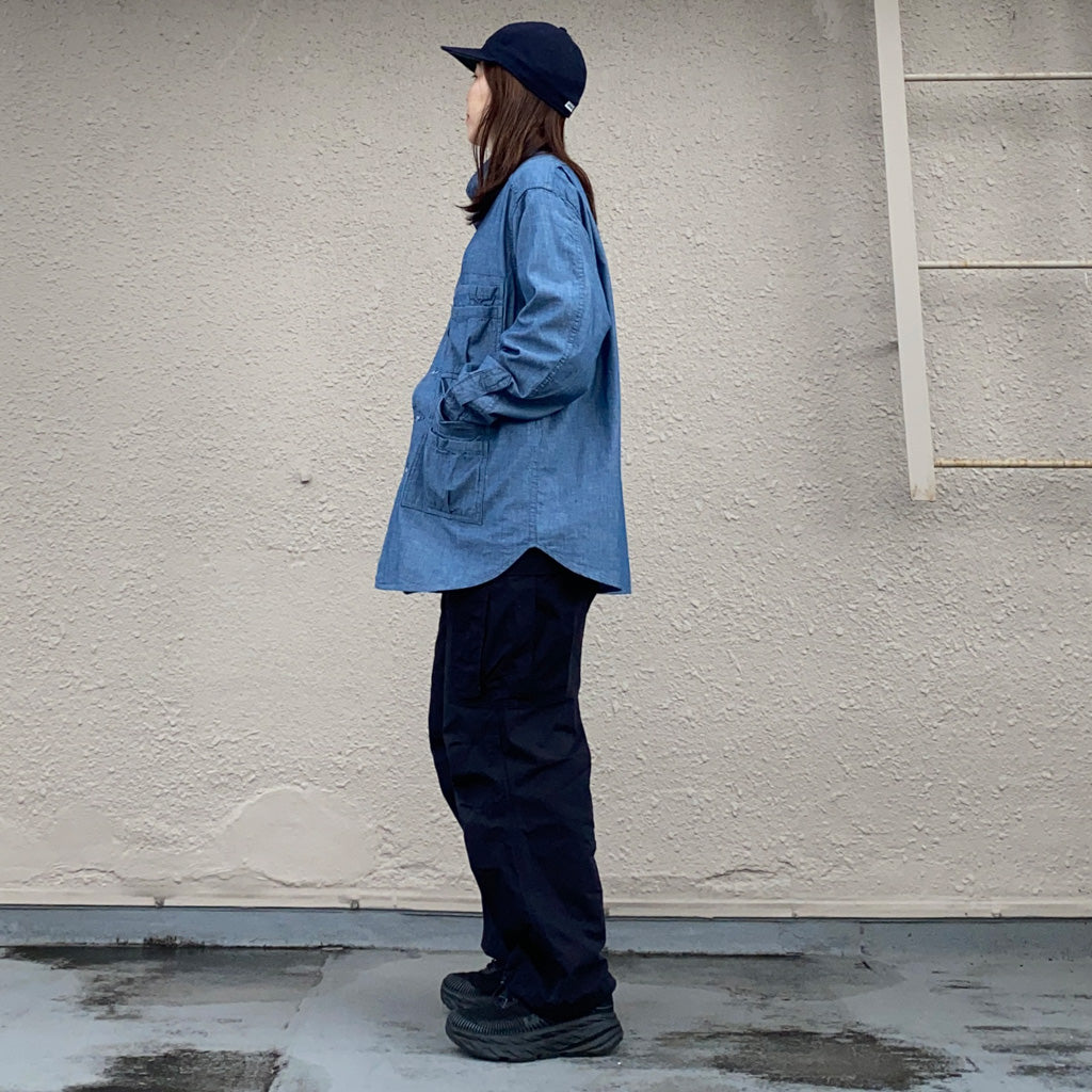 SASSAFRAS『OVERGROWN FATIGUE HALF(5oz CHAMBRAY)』(BLUE)