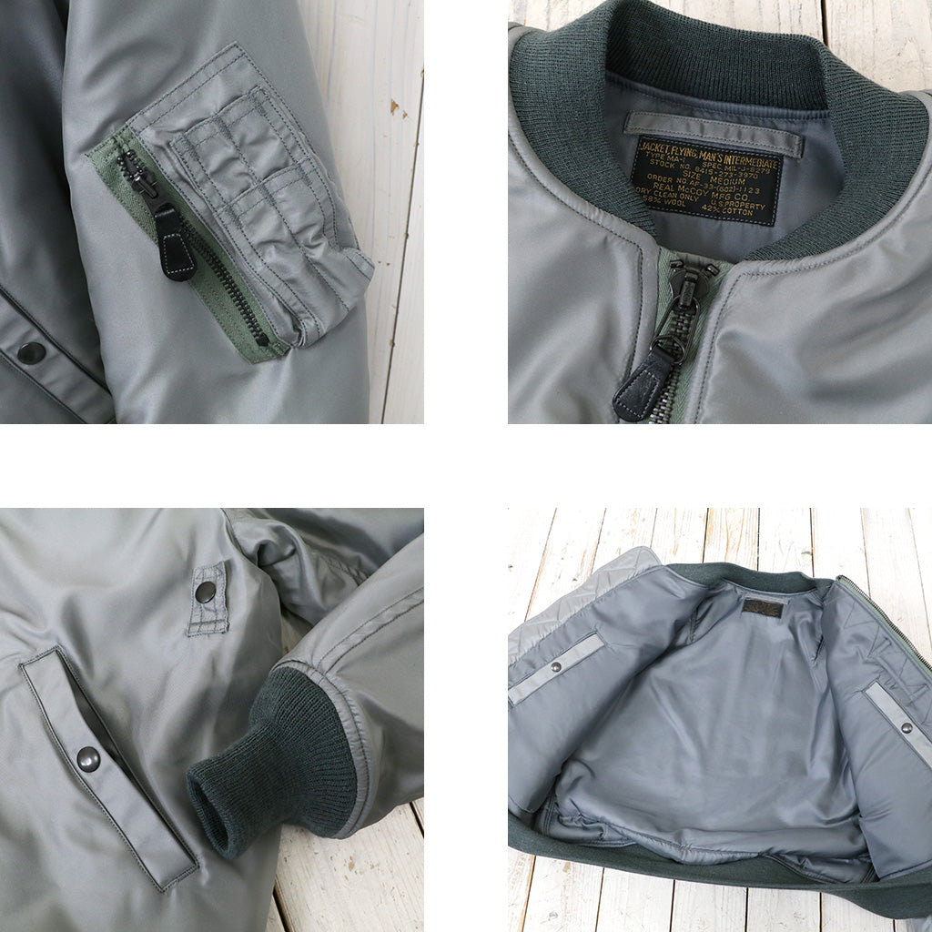 The REAL McCOY'S MA-1 シルバーグレー The REAL McCOY'S『TYPE MA-1 REAL McCOY MFG.CO.』(SILVER GRAY