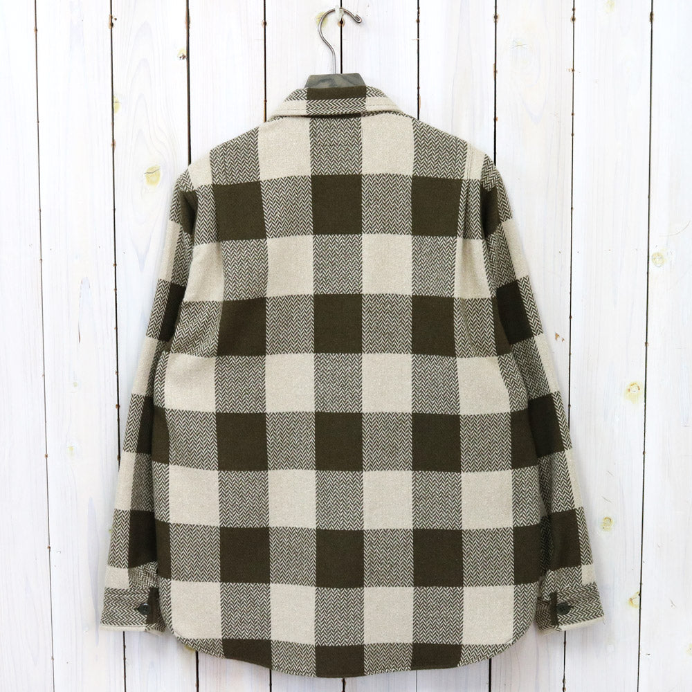 SASSAFRAS『DIGS CREW HALF(WOOLLY HERRINGBONE CHECK)』(OLIVE)