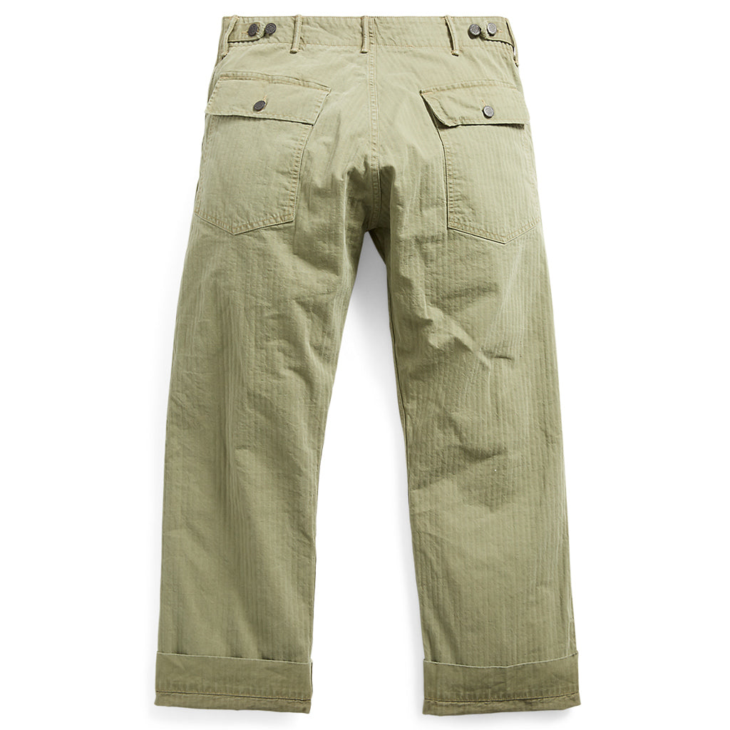 Double RL : COTTON HERRINGBONE PANT (GREEN)