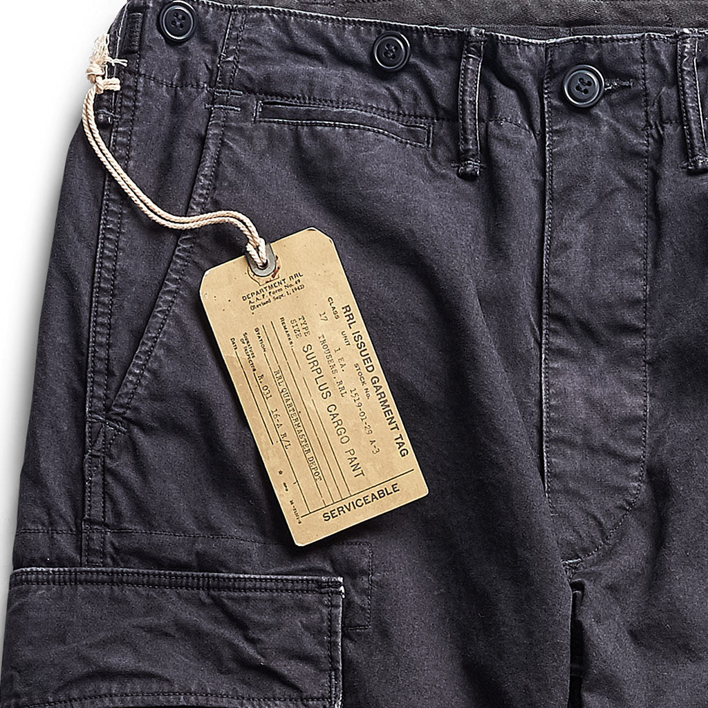 Double RL : CANVAS SURPLUS CARGO PANT (BLACK)