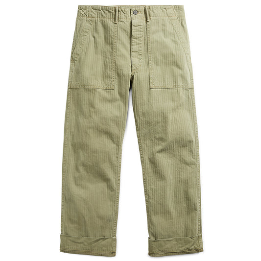Double RL : COTTON HERRINGBONE PANT (GREEN)
