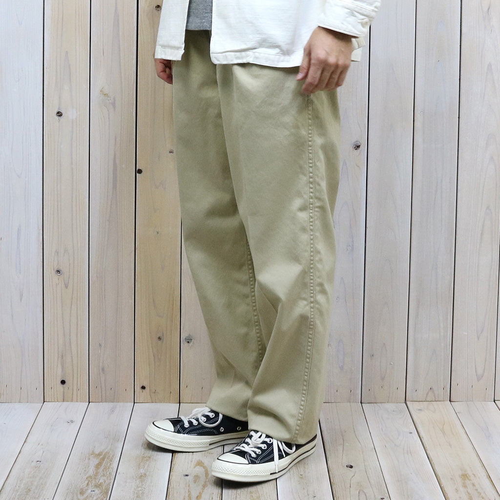 orSlow : TWO TUCK WIDE TROUSER (KHAKI)