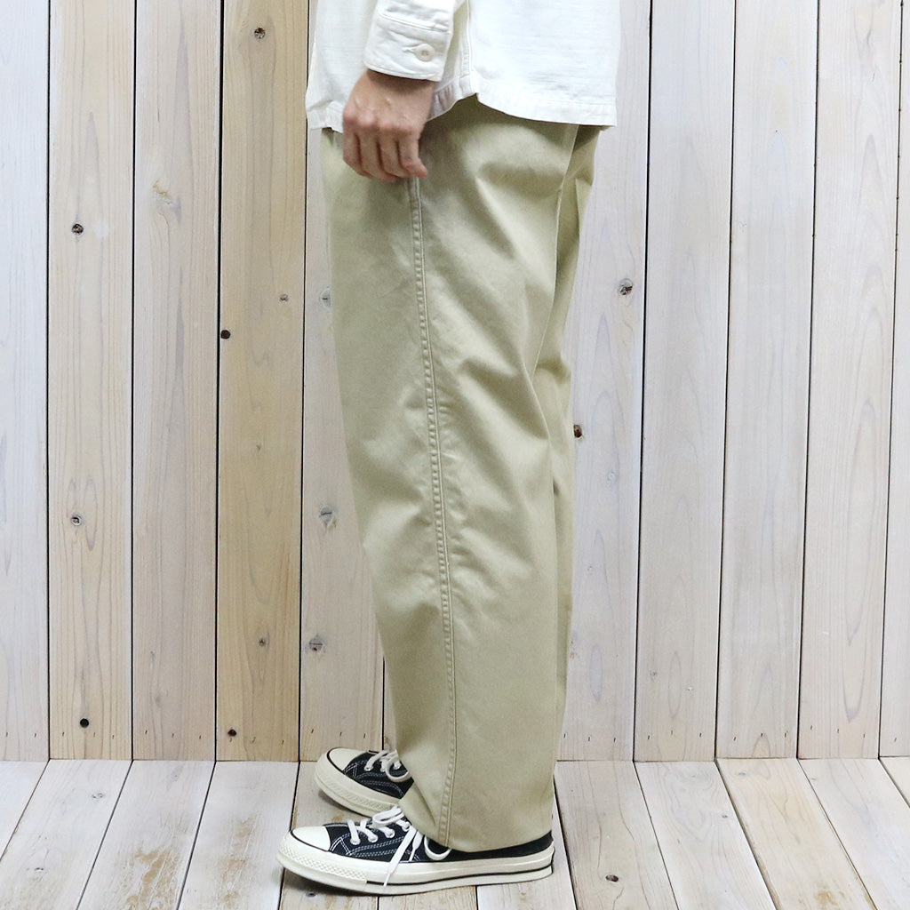 orSlow : TWO TUCK WIDE TROUSER (KHAKI)