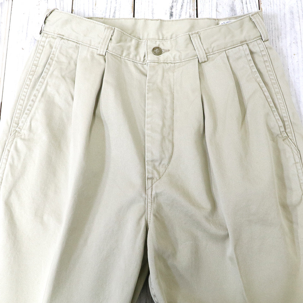 orSlow : TWO TUCK WIDE TROUSER (KHAKI)
