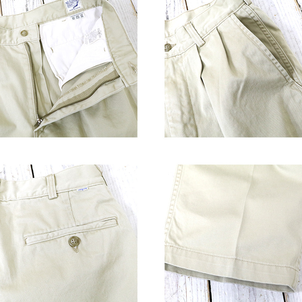 orSlow : TWO TUCK WIDE TROUSER (KHAKI)