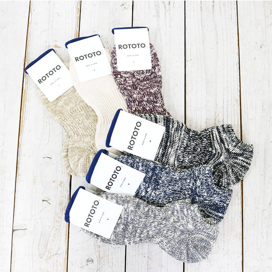 ROTOTO『LOW GAUGE SLUB SOCKS SHORT』