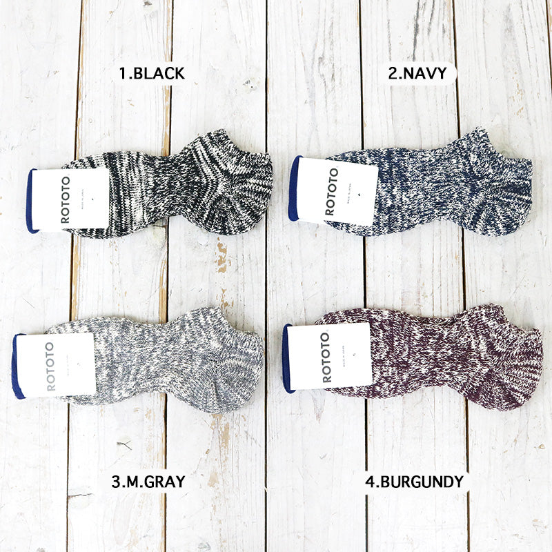 ROTOTO『LOW GAUGE SLUB SOCKS SHORT』