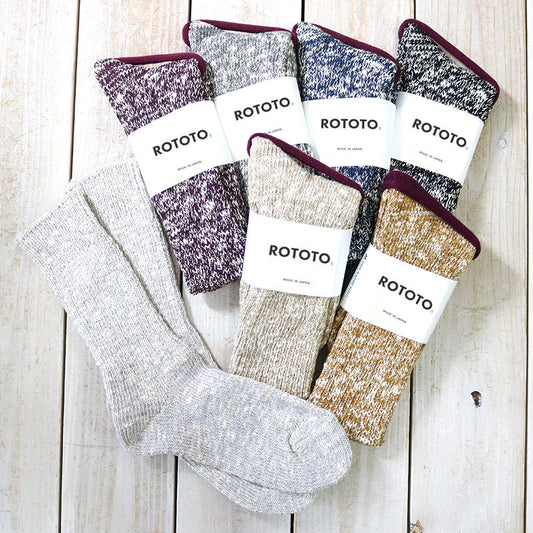 ROTOTO『LOW GAUGE SLUB CREW SOCKS』