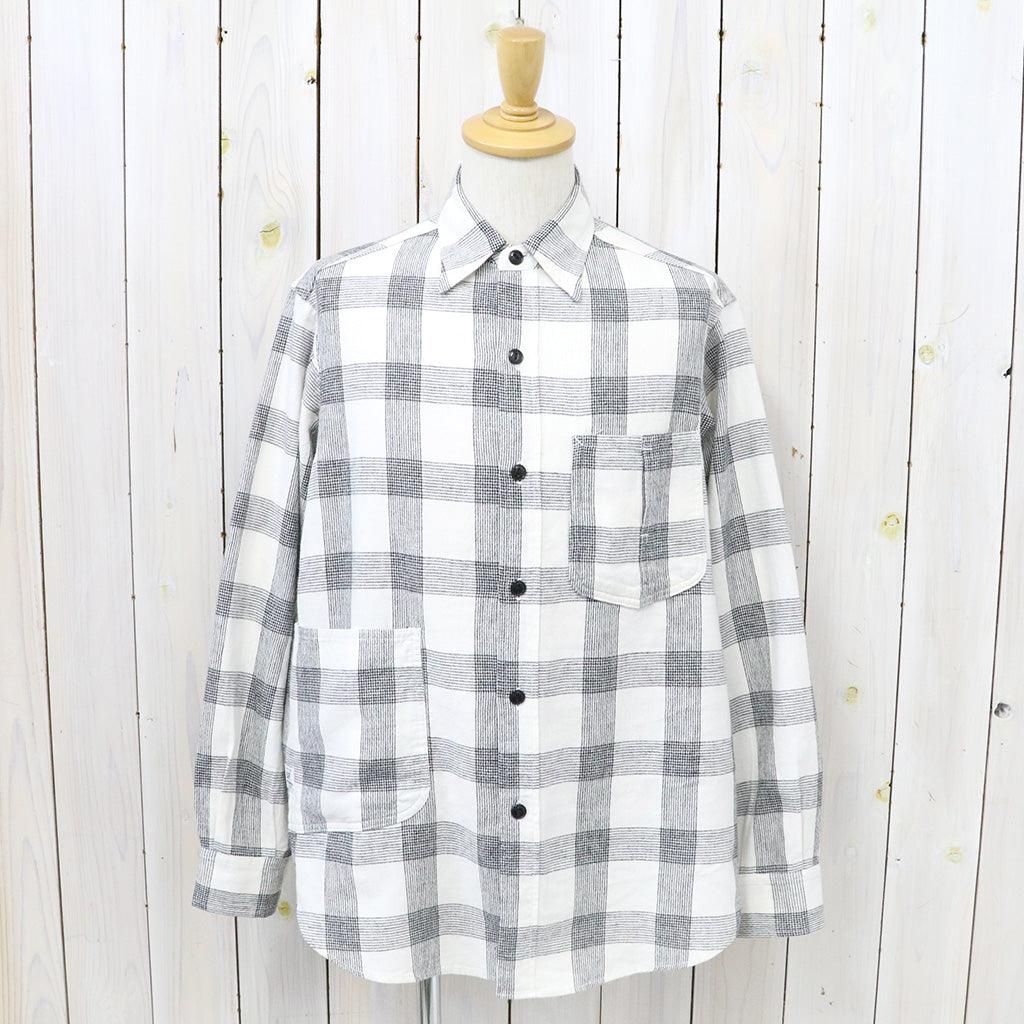 SASSAFRAS『DIGGIN SHIRT(C/L CHECK)』(WHITE)